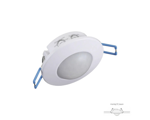 Senzor de mișcare rotund pentru montare pe tavan cu setări pentru timp și crepuscul