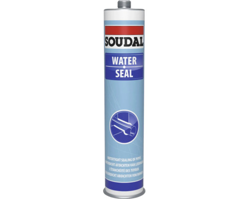 Cartuș Soudal Water Seal cu Soudal Logo pentru etanșarea etanșă a țevilor.