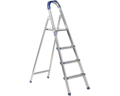 Scară de uz casnic din aluminiu cu patru trepte și mâner de siguranță pentru stabilitate