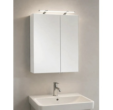 Dulap baie cu oglindă Dorina 60x75 cm PAL alb 2 uşi cu iluminare