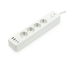 Prelungitor cu patru prize si doua porturi USB inclusiv intrerupator.