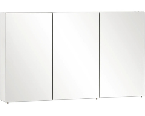 Dulap baie cu oglindă Basic 120x70 cm PAL alb 3 uşi buc