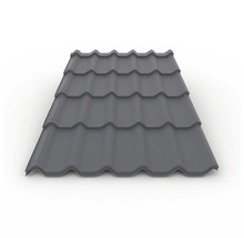 Placă de acoperiș din metal cu aspect de țiglă pentru o învelitoare durabilă.