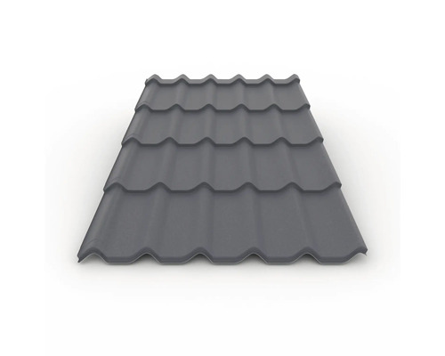 Placă de acoperiș din metal cu aspect de țiglă pentru o învelitoare durabilă.
