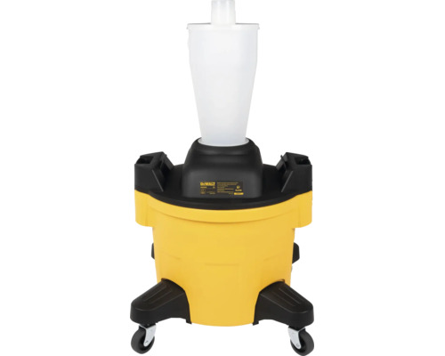 Filtru ciclonic DeWalt pentru aspirator umed si uscat DXVCS002 cu atasament de filtrare montat pentru o separare imbunatatita a prafului.