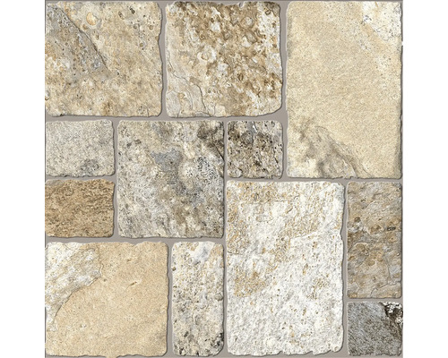 Placă ceramică de perete sau pardoseală cu aspect de piatră naturală și textură neregulată pentru interior și exterior.