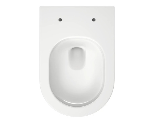 Vas WC suspendat din ceramică sanitară formă clasică vedere de sus