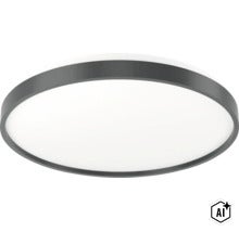 Lampă de tavan LED rotundă cu cadru îngust pentru iluminat interior modern (Image AI modified or generated)