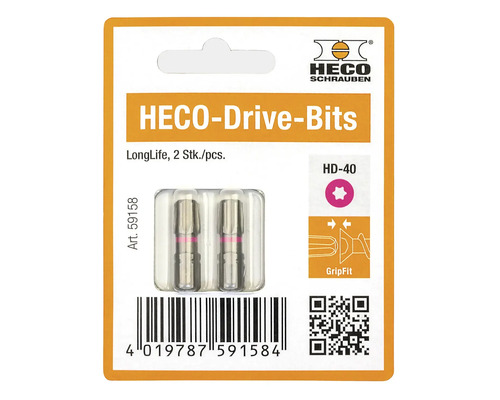 Biți de înșurubare HECO-Drive HD-40, două piese în blister