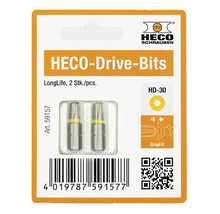 Doi biți de șurubelniță HECO-Drive HD-30 LongLife în ambalajul original.