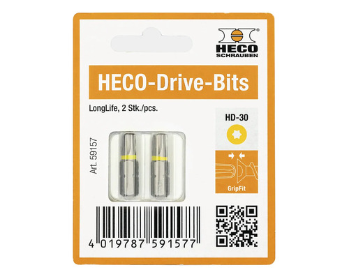 Doi biți de șurubelniță HECO-Drive HD-30 LongLife în ambalajul original.