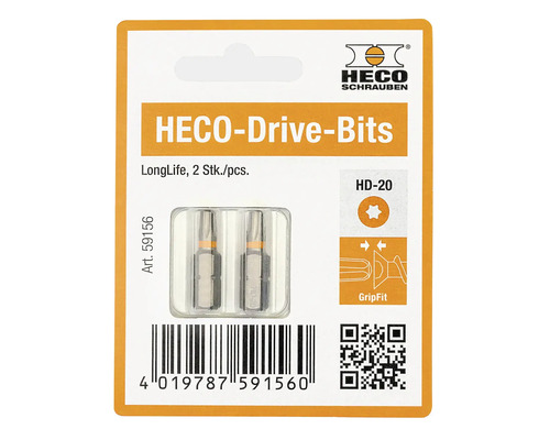 Bituri de înșurubare HECO-Drive HD-20 LongLife, pachet de două bucăți.