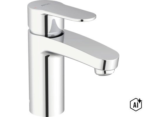 Baterie monocomandă pentru lavoar Avital din metal cu levier pentru utilizare ușoară în baie. (Image AI modified or generated)