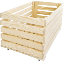 Ladita din lemn de pin cu roti pentru depozitare