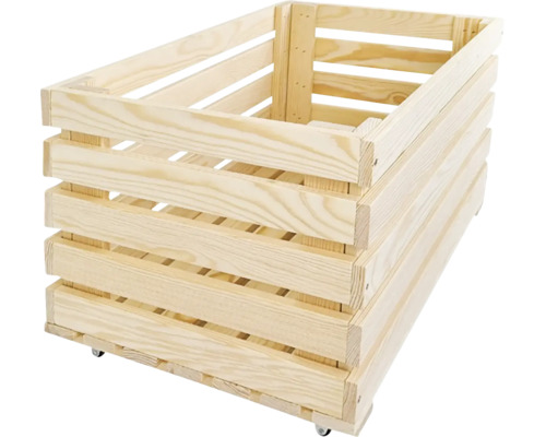 Ladita din lemn de pin cu roti pentru depozitare