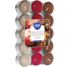 Pachet de lumânări tip pastilă cu parfum de măr și scorțișoară de la Aura Candles în cupe de aluminiu