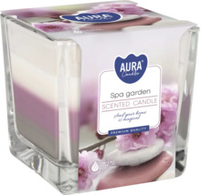 Lumânare parfumată în pahar Aura Spa Garden cu trei straturi de ceară