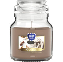 Lumânare parfumată Aura Candles în borcan de sticlă cu aromă de cafea