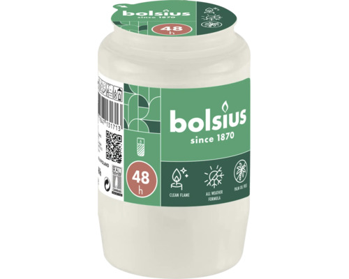 Lumânare de mormânt Bolsius cu durată de ardere de 48 de ore și formulă pentru orice vreme, fără ulei de palmier.