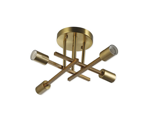 Plafonieră modernă cu patru surse de lumină în design geometric din metal