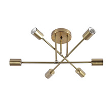 Plafonieră modernă cu cinci dulii pentru becuri din metal în design industrial