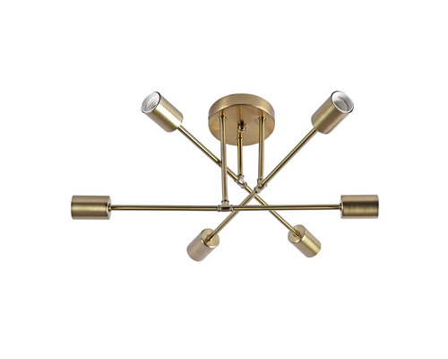 Plafonieră modernă cu cinci dulii pentru becuri din metal în design industrial