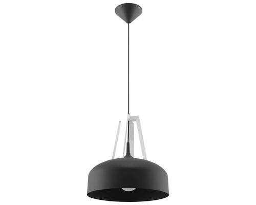 Pendul modern cu abajur în formă de cupolă și sistem de suspendare din metal pentru montare pe tavan