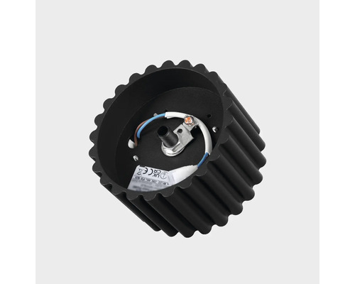 Suport rotund pentru plafonieră din metal cu carcasă striată și conexiune electrică