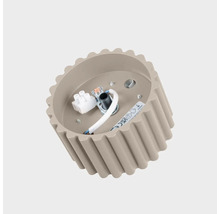 Baldachin rotund din metal pentru tavan cu structura striata pentru montarea corpurilor de iluminat incluzand clema de conectare