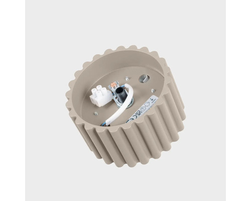 Baldachin rotund din metal pentru tavan cu structura striata pentru montarea corpurilor de iluminat incluzand clema de conectare