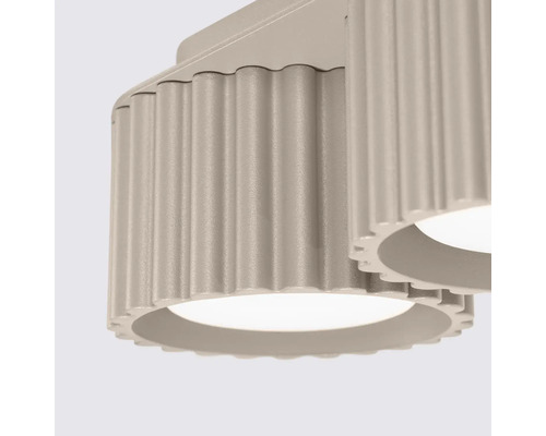 Spot dublu pentru plafon cu suprafață striată și două lumini LED