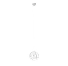 Lampă suspendată modernă cu abajur metalic sferic și fixare pe tavan pentru iluminat interior.