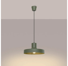 Pendul modern cu abajur plat din metal pentru montare pe tavan
