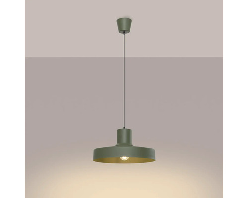 Pendul modern cu abajur plat din metal pentru montare pe tavan