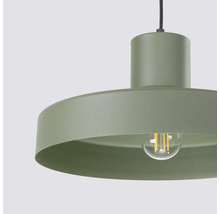 Pendul modern din metal cu abajur rotund și sursă de lumină integrată