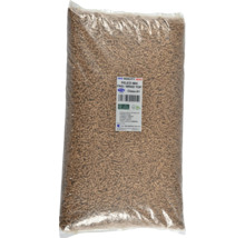Un sac de cincisprezece kilograme de peleti din lemn Iris Quality Heat din lemn de fag si brad clasa A unu pentru incalzire eficienta.