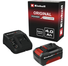 Set de pornire Einhell Power X Change cu acumulator de 4,0 amperi-oră și încărcător în ambalaj original