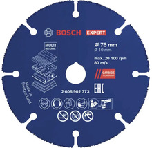 Disc de tăiere Bosch Expert MultiMaterial cu diametru de 76 milimetri, alezaj 10 milimetri pentru polizoare unghiulare.