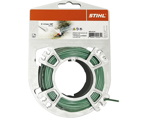 Fir pentru motocoasă STIHL, diametru 2,0 milimetri, lungime 14 metri, pe bobină în ambalaj tip blister.