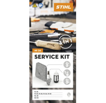 Kit de service Stihl numărul 24 cu filtru de aer, bujie și filtru de combustibil pentru diverse utilaje Stihl precum motocoasele.