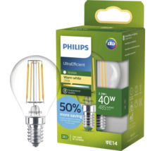 Bec LED tip glob Philips E14 2,3 Watt echivalent 40 Watt lumină albă caldă 2700 Kelvin