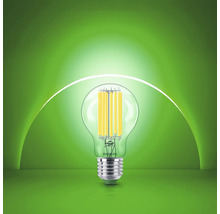Bec LED cu filament Philips cu soclu E27 in forma clasica pentru iluminat eficient energetic.