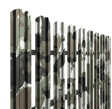 Gard metalic cu model de camuflaj pentru grădină