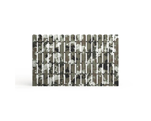 Element de gard din metal cu aspect de camuflaj pentru protectie vizuala sau gard de gradina.