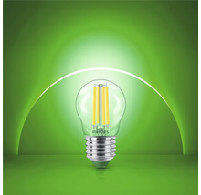 Bec cu filament LED Philips forma picatura cu soclu E27