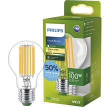 Bec LED Philips E27, 7,3 watti echivalent 100 watti, alb cald 2700 kelvini, 1535 lumeni, UltraEfficient cu durată de viață 50.000 ore.