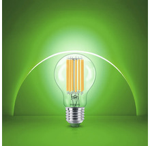 Bec LED Philips cu dulie E27 și filamente LED vizibile