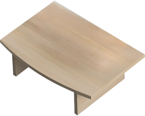 Masă mică dreptunghiulară din lemn deschis la culoare cu design minimalist
