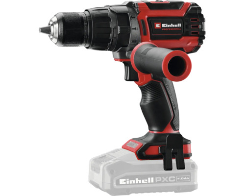 Mașină de găurit și înșurubat cu acumulator Einhell Professional cu motor fără perii și mâner suplimentar, incluzând acumulator Power X-Change.