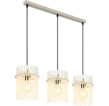Pendul cu trei surse de lumină cu structură din bare de plastic și suport de tavan alungit